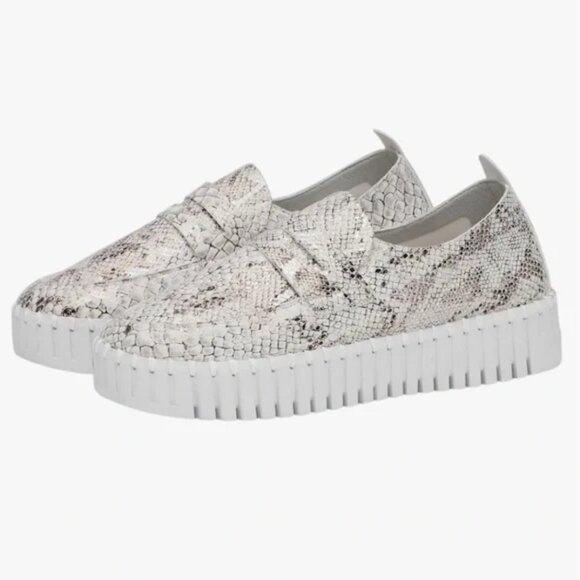 Ilse Jacobsen Tulip Flats Platform Loafer With Snakeskin size 39 - Picture 1 of 14